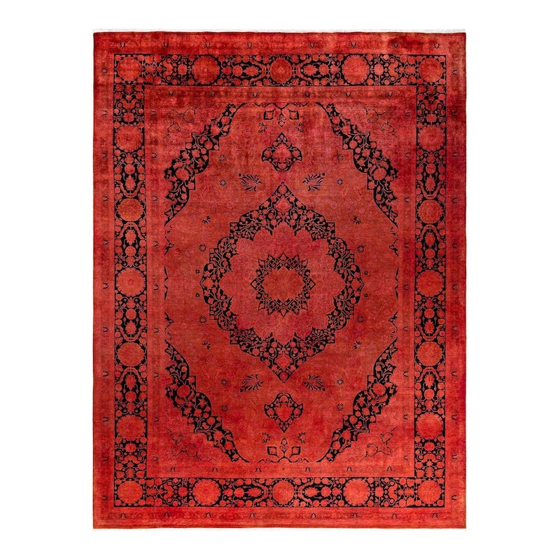 Contemporary Overdyed Wool Hand Knotted Area Rug - 9' 3" x 12' 3"