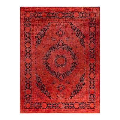 Contemporary Overdyed Wool Hand Knotted Area Rug - 9' 3" x 12' 3"