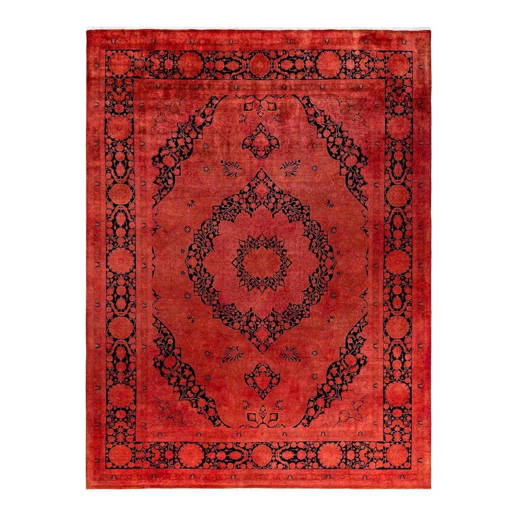 Contemporary Overdyed Wool Hand Knotted Area Rug - 9' 3" x 12' 3"