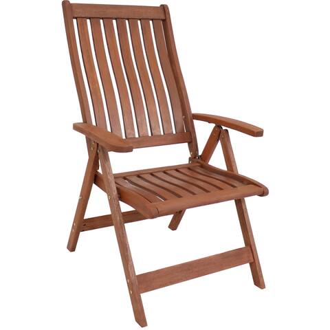 Sunnydaze Multi-Positional Meranti Wood Arm Chair