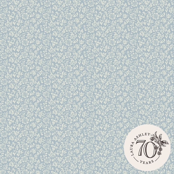 slide 2 of 4, Laura Ashley Sweet Alyssum Pale Seaspray Blue Wallpaper