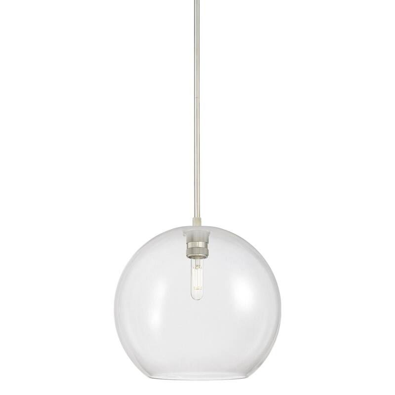Innovations Lighting 434-1S-12-12 Crown Point Pendant Crown Point 12" - Polished Nickel / Clear