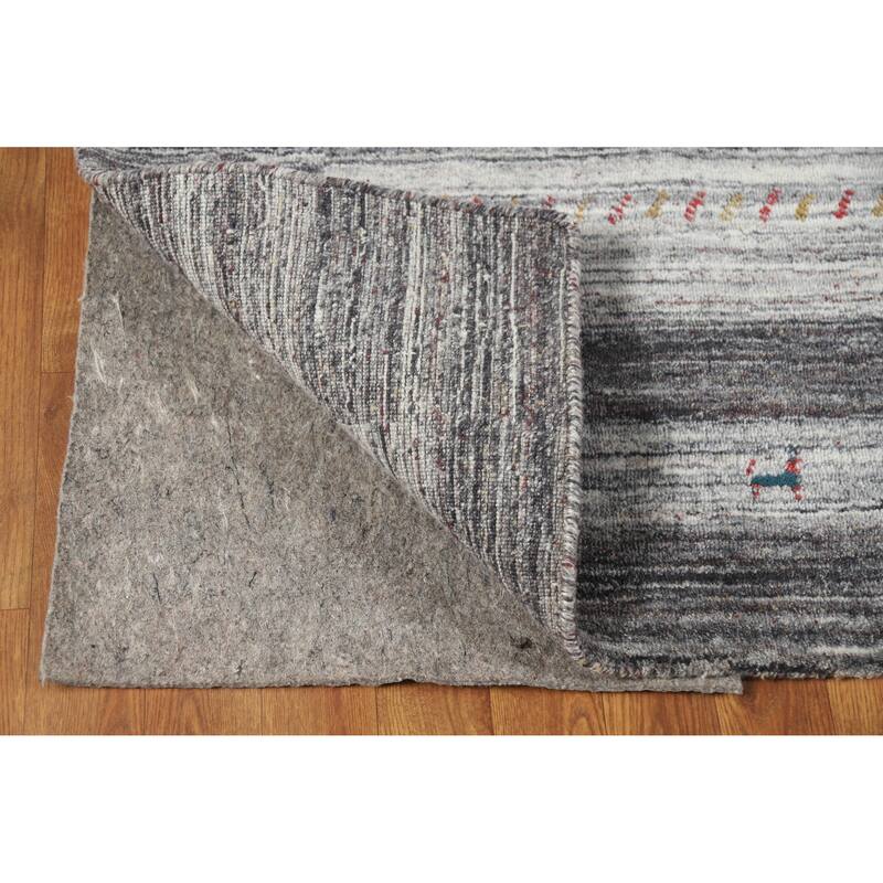 Hand Knotted Oriental 100% Wool Carpet Tribal Tribal Greys & Charcoal Gabbeh Area Rug - 7' 7'' X 5' 6''