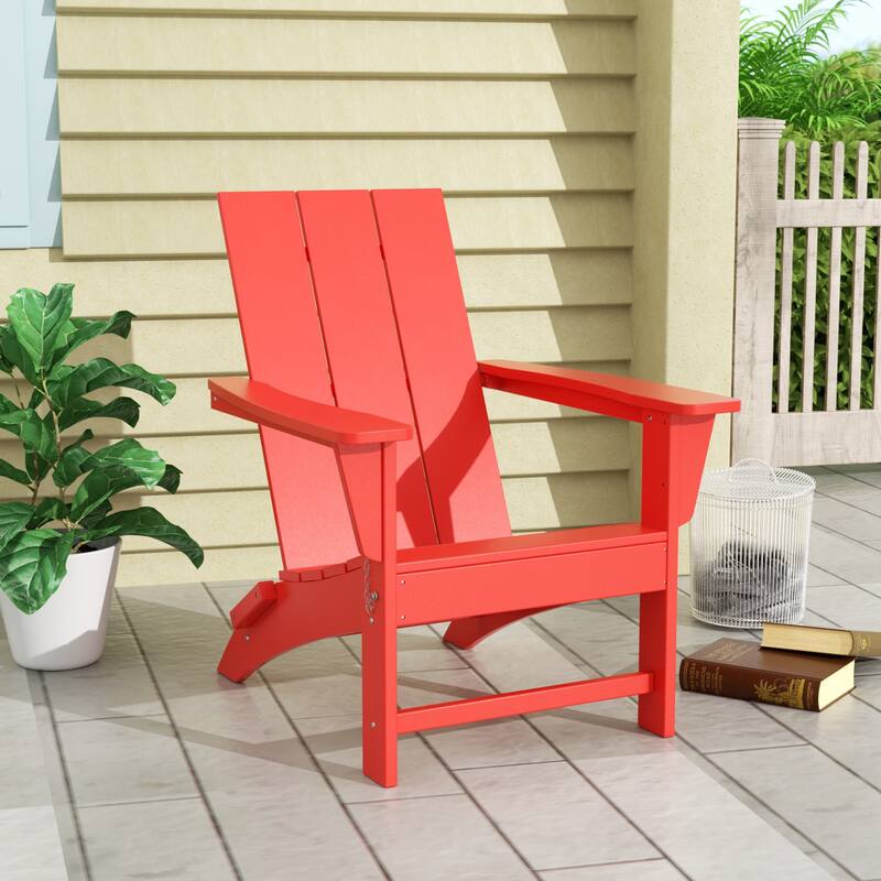 Shoreside Modern Eco-Friendly All Weather Commercial-Residential Folding Adirondack Chair