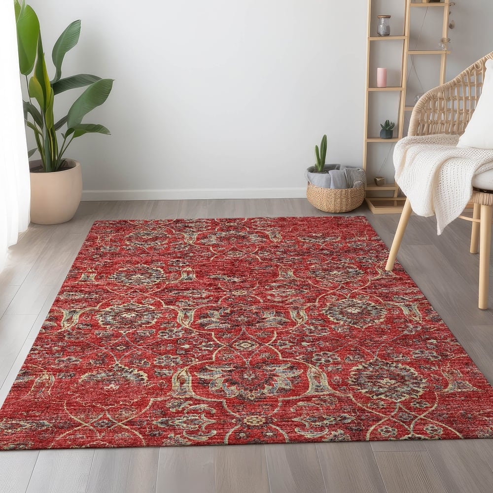 Premium Washable Super Soft Traditional Damask Mayfield Rug