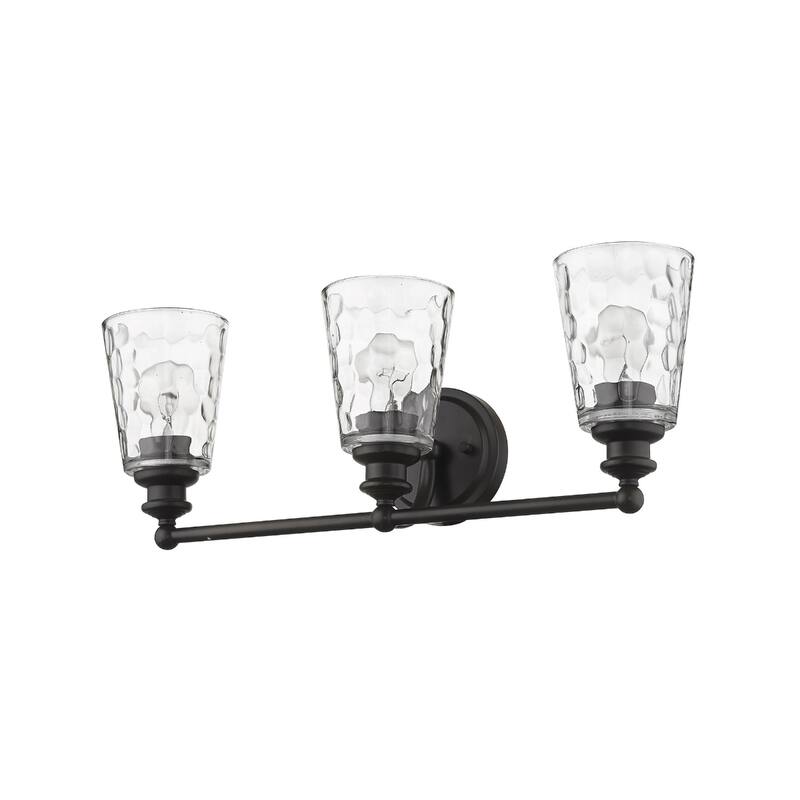 Modern Transitional Hardwired Wall Light with Reversible Mount and Clear Glass Shade LED Compatible - 3 - Bronze