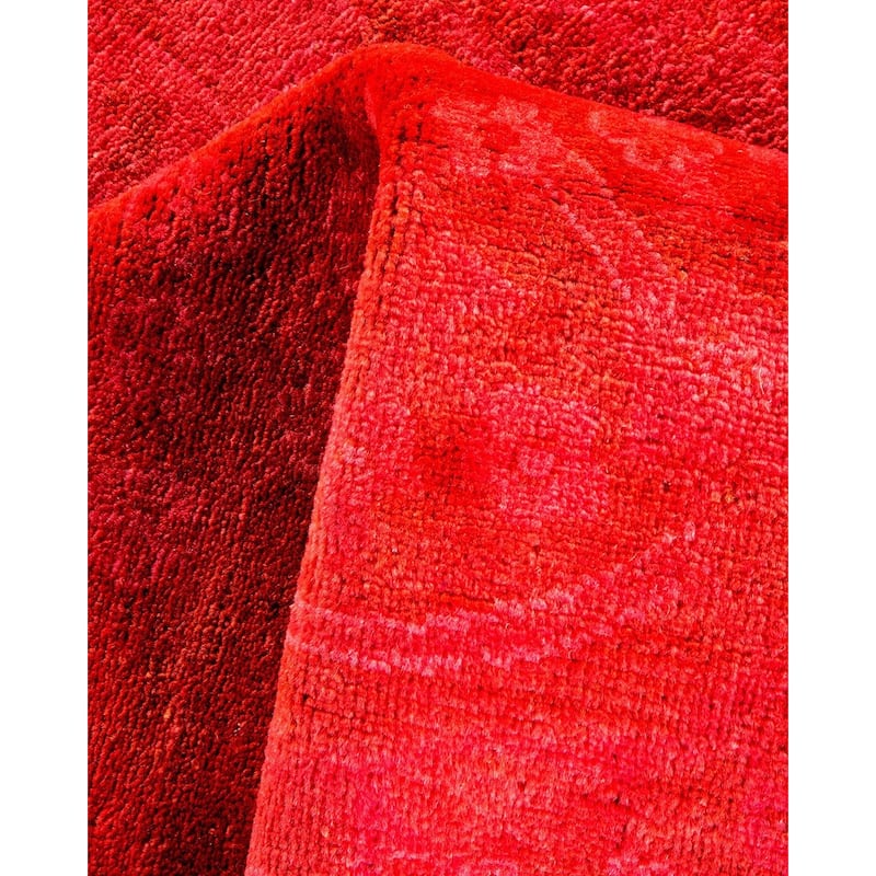 Overton Hand Knotted Wool Vintage Inspired Modern Contemporary Overdyed Pink Area Rug - 3' 3" x 5' 0"