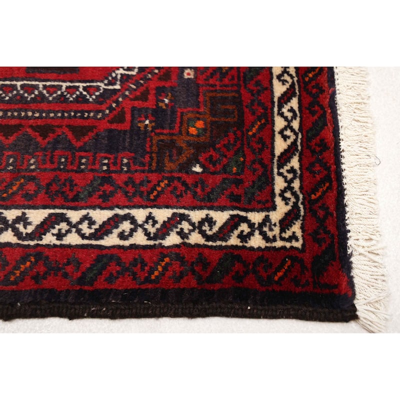 ECARPETGALLERY Hand-knotted Teimani Dark Navy, Red Wool Rug - 3'3 x 6'0