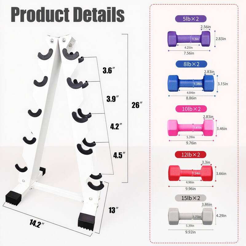 6-10 Pair Iron and Rubber Dumbbell Set 5-15 lbs Hand Free Weight