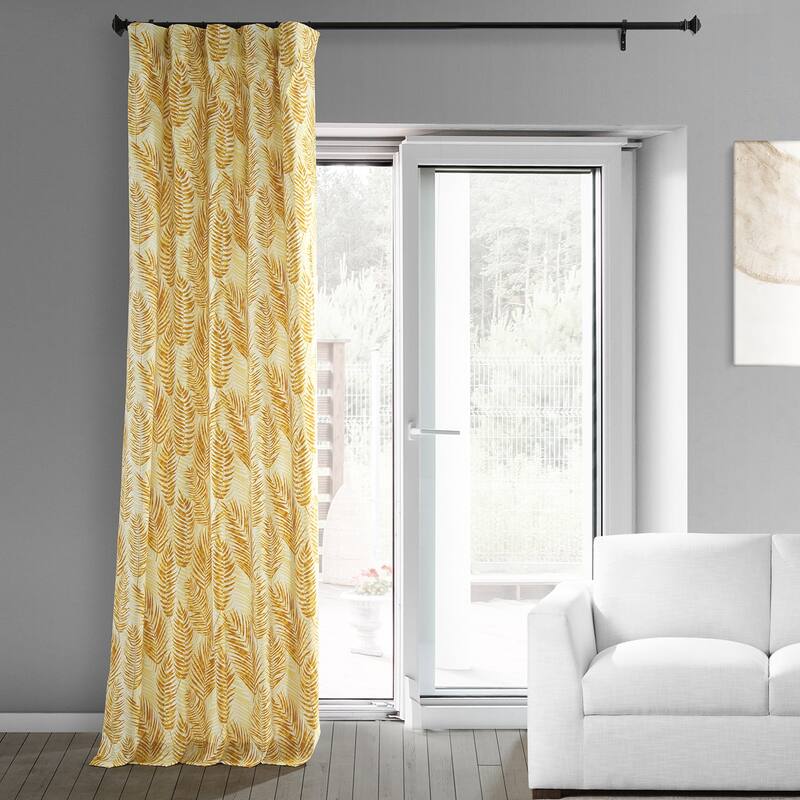 Exclusive Fabrics Ginsberg Modern Botanical Printed Cotton Room Darkening Curtains - Single Panel (1 Panel)
