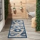 preview thumbnail 51 of 71, Nourison Aloha Scandinavian Floral Indoor/Outdoor Area Rug 2' x 6' Runner - Blue/Grey