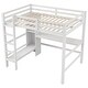 preview thumbnail 9 of 17, Full Size Loft Bed with Multifunction Shelves and Under-bed Desk