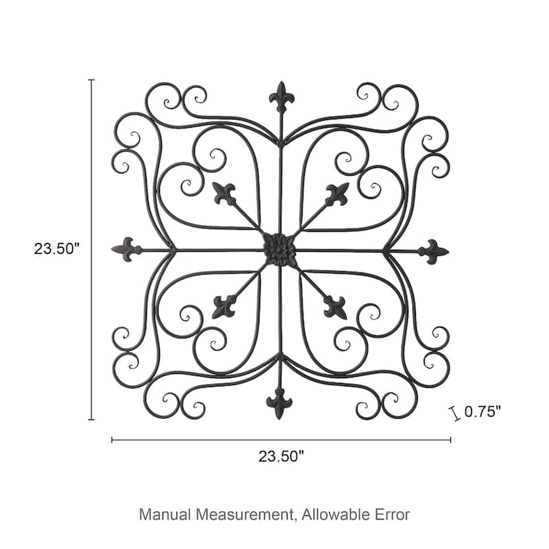 Glitzhome 23.5"L Traditional Iron Scroll Garden/Home Wall Decor