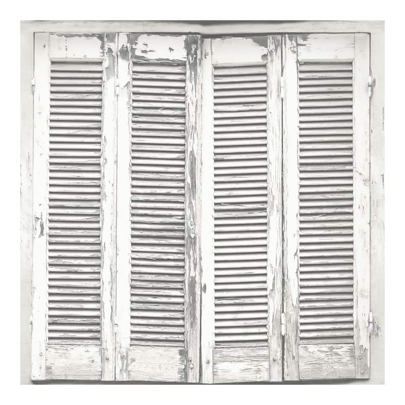 ESTA Home Lansbury Off-White Distressed Shutter Wallpaper - 20.5 x 396 x 0.025
