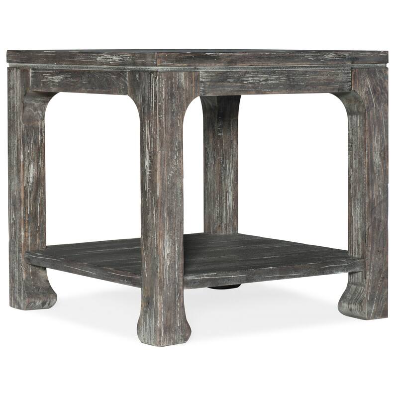 Hooker Furniture 26" Wide Elm and Poplar Wood End Table from the - Root Beer