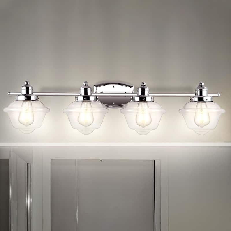 Marais Iron/Glass Schoolhouse LED Vanity Light, by JONATHAN Y