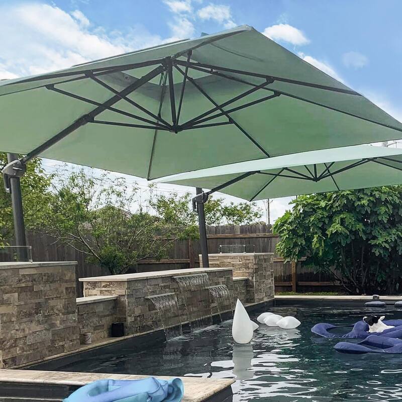PURPLE LEAF Double Top Stylish Patio Cantilever Umbrella