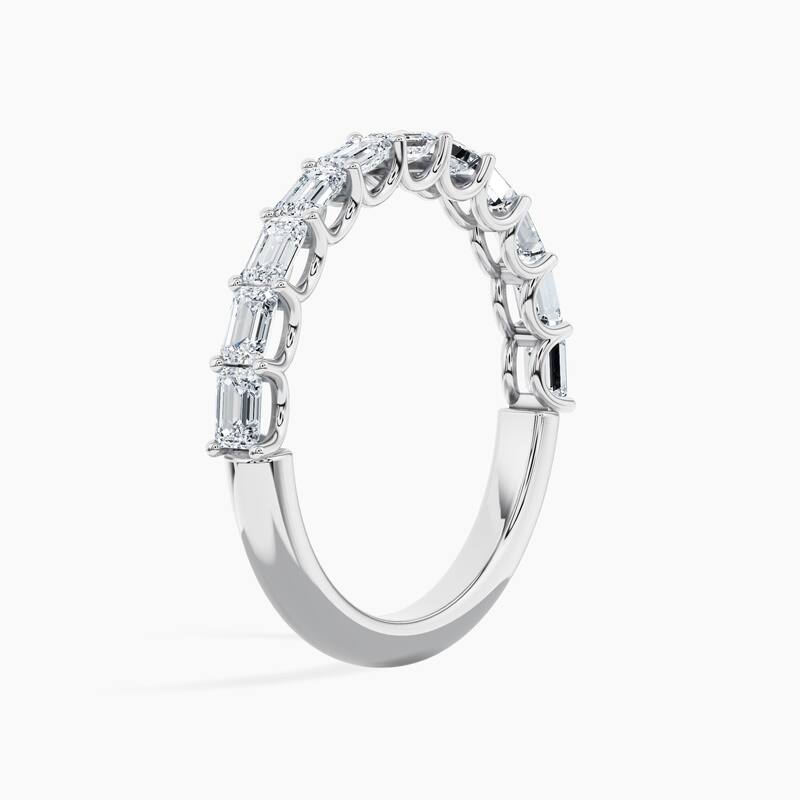 Auriya 14k Gold Emerald East-West Lab Grown Diamond Half Eternity Band 1.10 - 4.50 ct. tw. (F-G, VS)