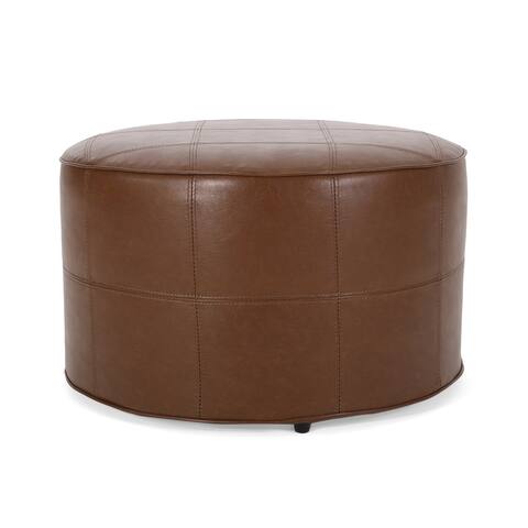 Denell Faux Leather Ottoman by Christopher Knight Home