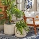 preview thumbnail 2 of 24, SAFAVIEH Outdoor Lucca Cement Ficonstone Planter Pot (Set of 2) - 18"W x 18"D x 15"H Beige