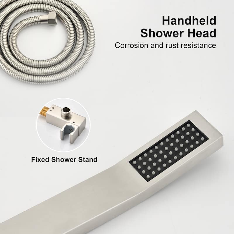 Shower Faucets Sets Complete Shower System 12 Inches Rain Shower Head with Handheld Shower Valve