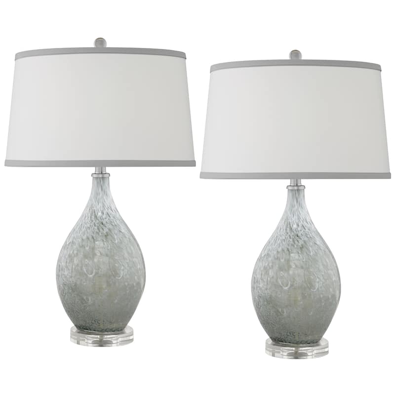 Ravenna 28 in. Grey Spotted Glass Table Lamp - Set of 2