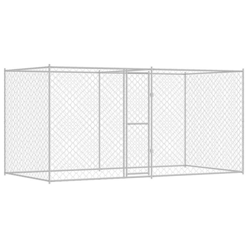 Dog Cage Silver 400/600/800 x 200 x 256 cm Galvanised Steel