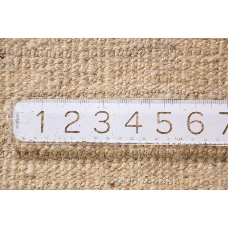 Moroccan Oriental Large Rug Handmade Modern Beige Wool Carpet - 9'11" x 13'8"