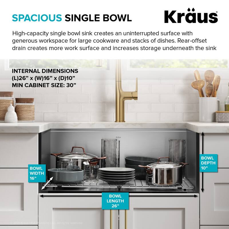 KRAUS Kore Workstation Undermount Stainless Steel Kitchen Sink