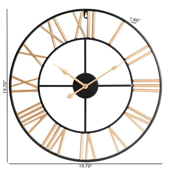 Auden Modern Industrial Two-Tone Black and Gold Metal Wall Clock - Bed ...