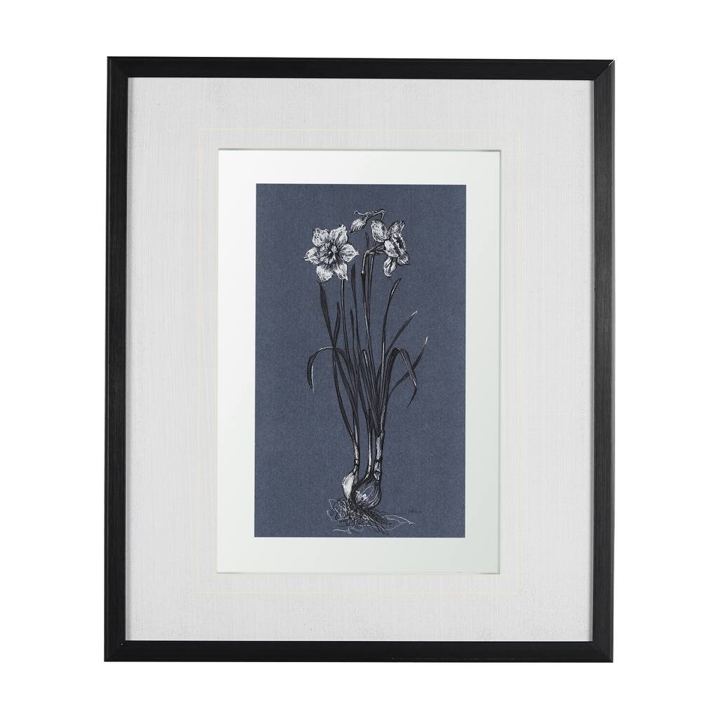 Botanical Sketches II (Blue) Framed Art Print