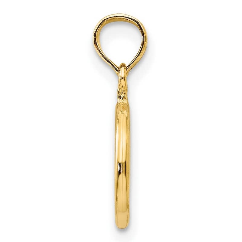 Curata 14k Yellow Gold 18" Polished Peace Symbol Pendant Necklace