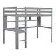 preview thumbnail 9 of 11, Grey Twin Size Wood Loft Bed with Desk, Shelves, and Guardrail