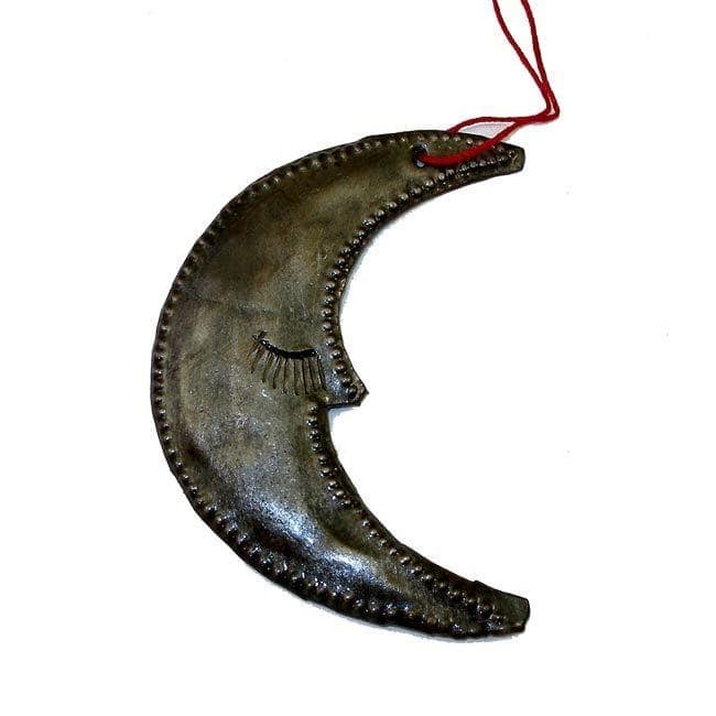 Moon and Stars Haitian Steel Drum Ornament Set - N/A