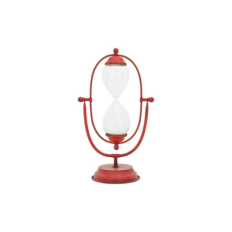Decorative Metal Hourglass with White Sand