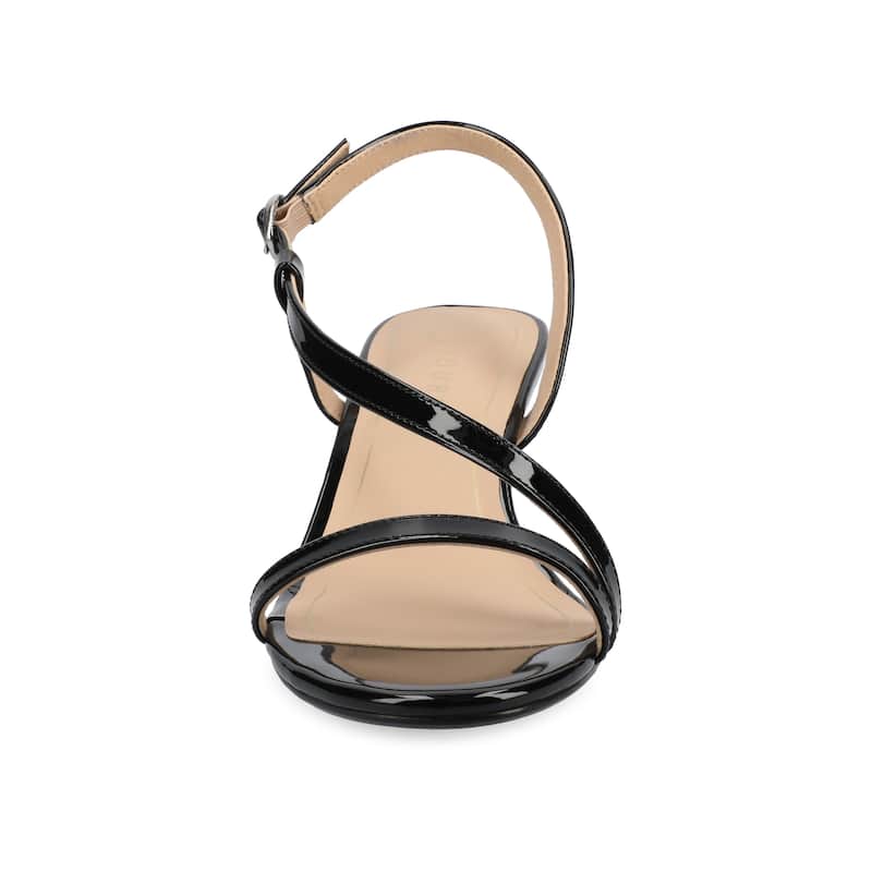 Journee Women's Jemry Dress Sandals - Patent/Black - 9.5
