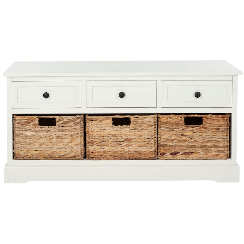 SAFAVIEH Ara Grey 3-Drawer Storage Unit - 42.1" x 15.4" x 19.7" - 42Wx15Dx20H - Distressed Cream
