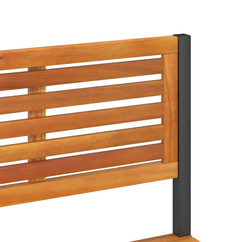 vidaXL Work Table Natural Wood and Black - 19.7 x 35.4 x 43.3