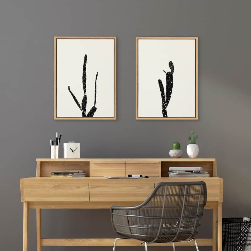 Kate and Laurel Sylvie Cactus Canvas by Stephanie Klatt