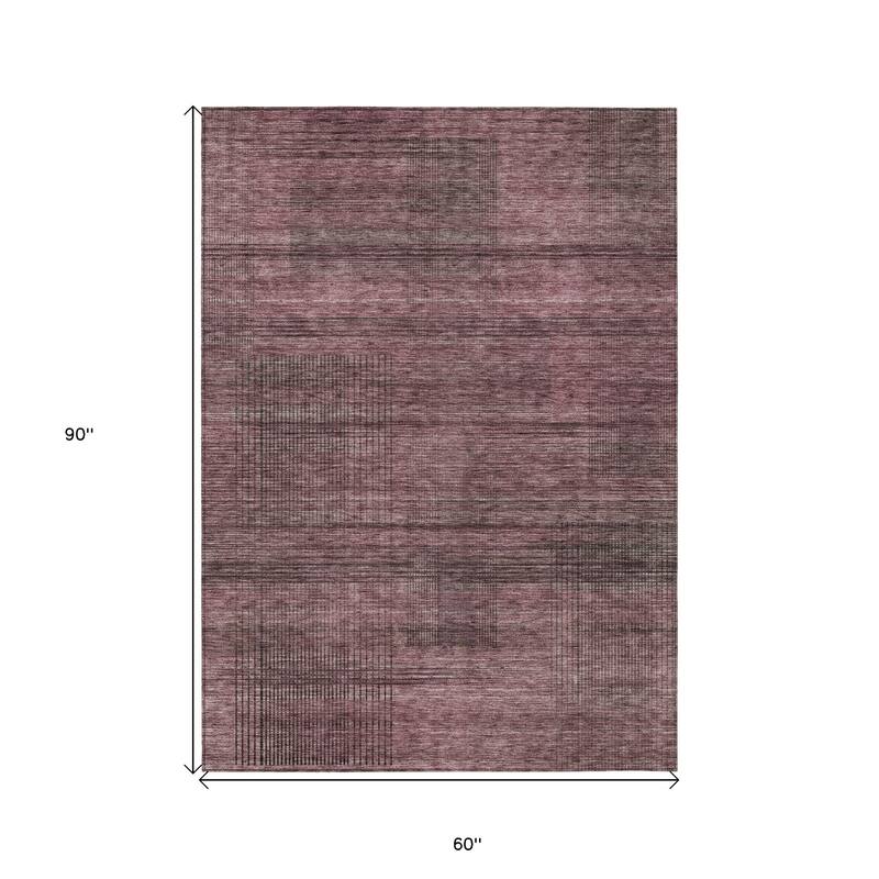 HomeRoots Striped Transitional Rectangle Outdoor Rug