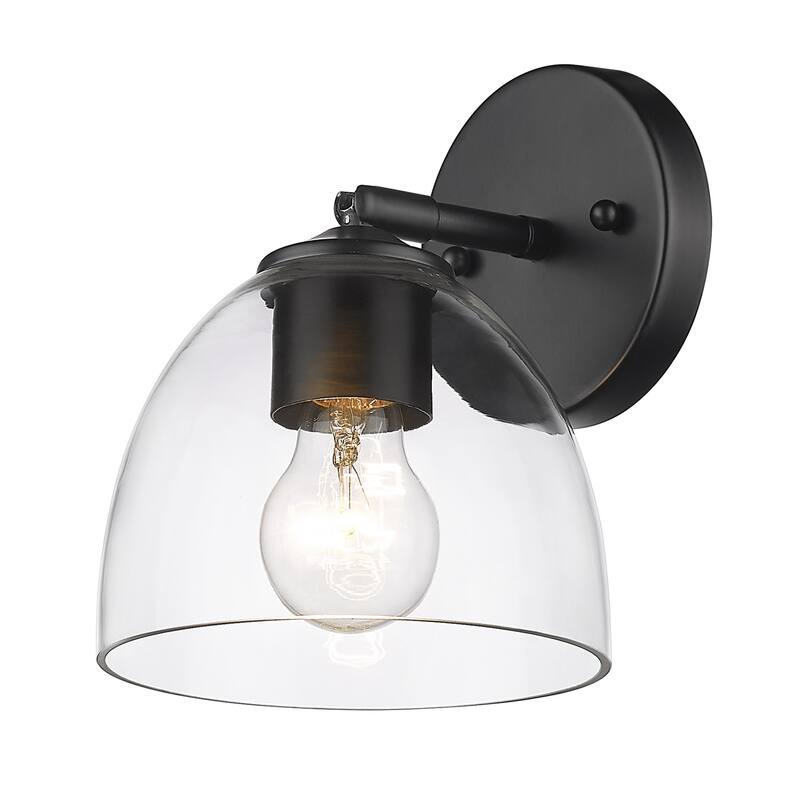 Roxie 1 Light Wall Sconce - Matte Black with Clear Glass - Matte Black with Clear Glass