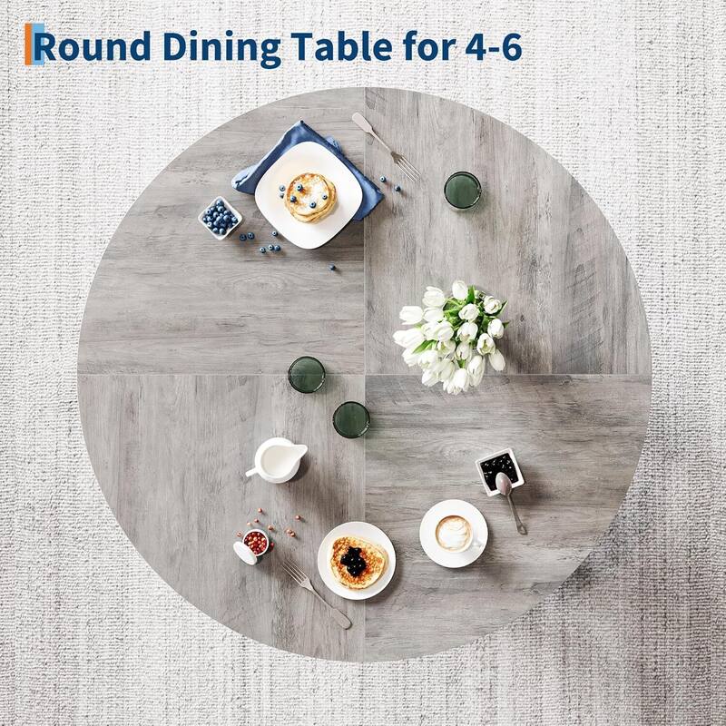 47" Farmhouse Kitchen Circle Dinning Table for Dining Room, Living Room