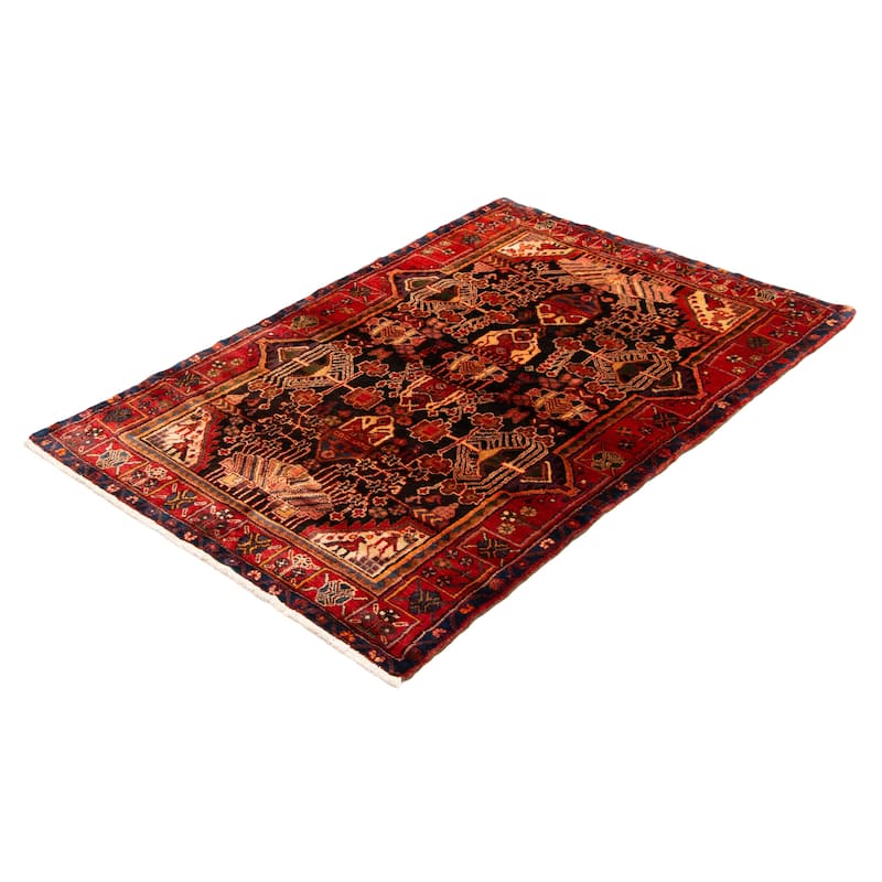 ECARPETGALLERY Hand-knotted Anatolian Vintage Black Wool Rug - 4'7 x 6'11