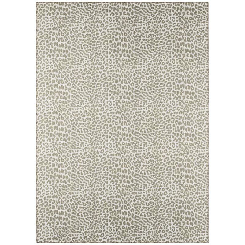 Addison Indoor/ Outdoor Safari Leopard Animal Print Washable Area Rug