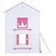 preview thumbnail 31 of 36, Full Size Bunk Wood House Bed with Elegant Windows, Sills and Tent