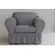 preview thumbnail 5 of 5, Washed cotton Ruffled 2 piece chair slipcover