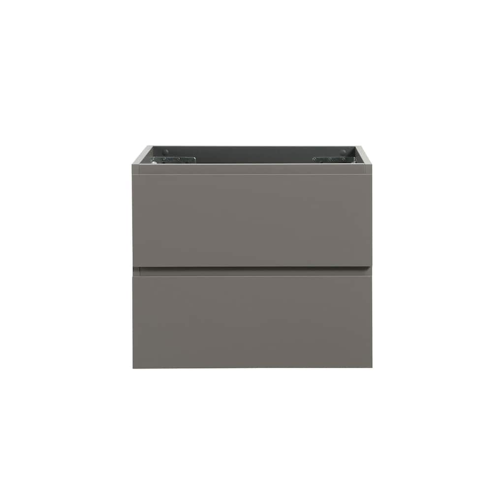 Modern Wall-Mounted Bathroom Vanity with Silent Soft-Closing Drawers, Gray Finish, Large Double Drawers