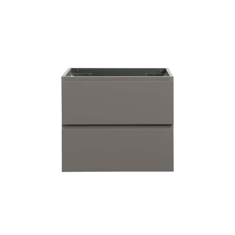 Wall mount cabinet WITHOUT basin ,With two drawers - Gray