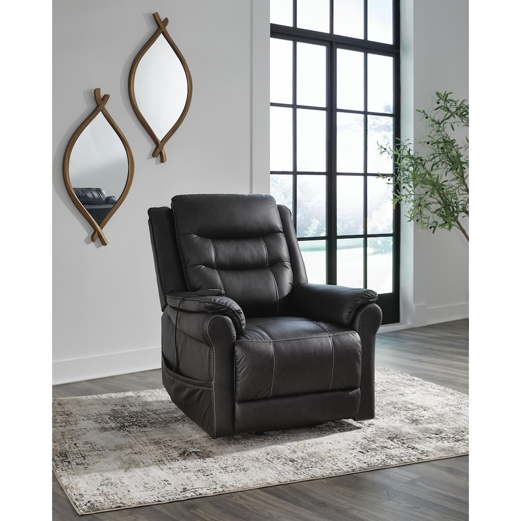 Signature Design by Ashley Oatman Black Power Lift Recliner