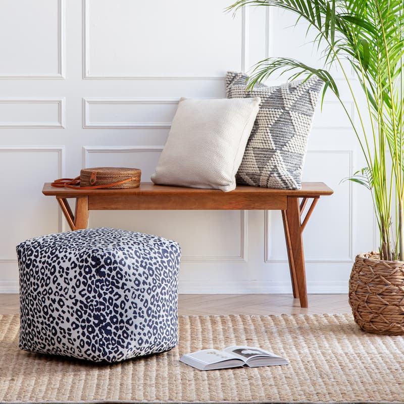 Jani Amur Indoor/Outdoor 18" x 18" Square Pouf Ottoman